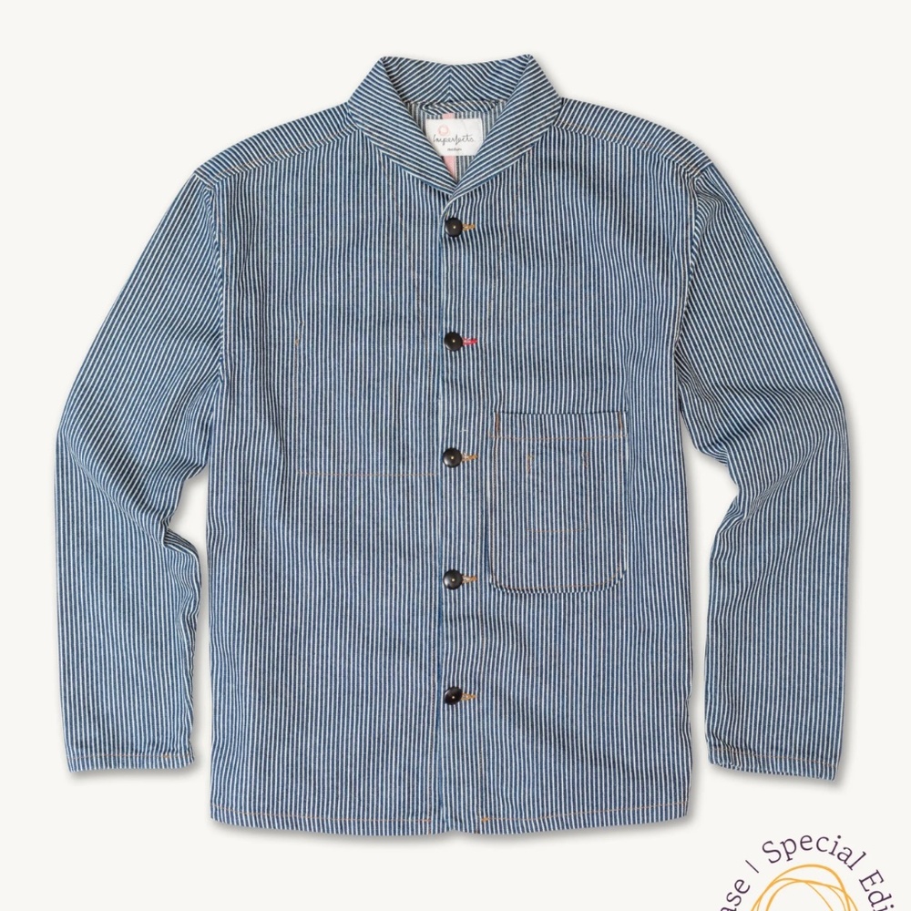 Imperfects Shepherds Shirt in Indigo Hickory Stripe | Gold Thread Special